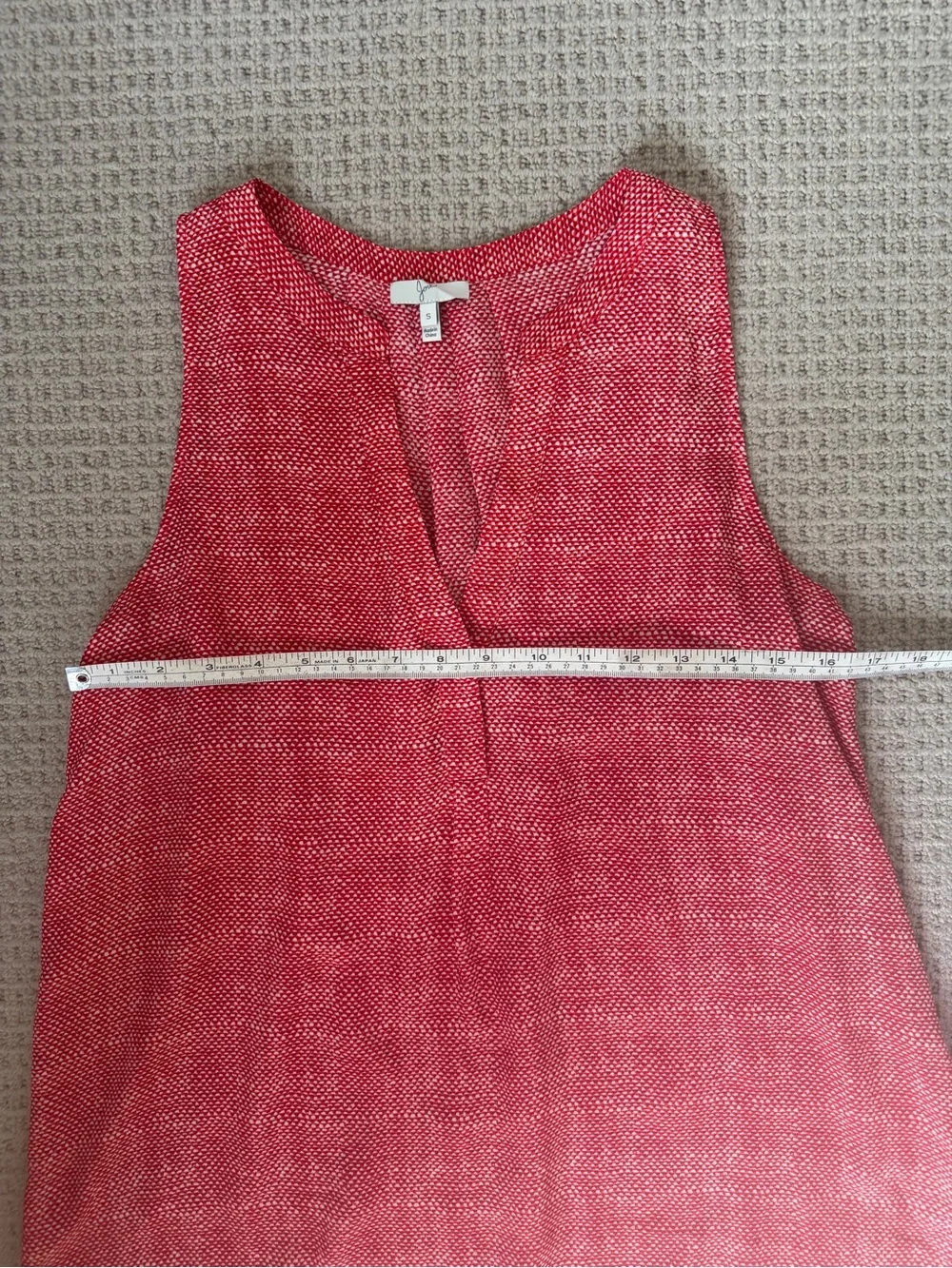 Joie Red 100% Silk Split-Neck Textured Camisole | Size S - Picture 6 of 7